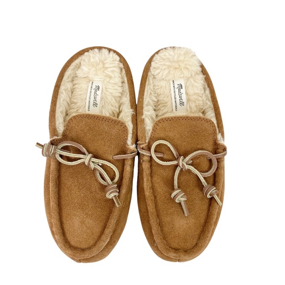 Madewell Suede Moccasin Stuff Slippers in Dried Cedar Size 5 - Picture 7 of 12